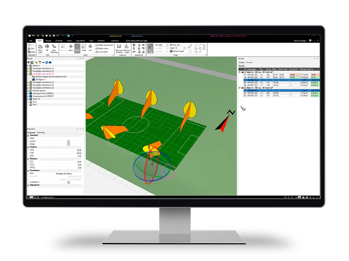 lighting calculation of sport fields